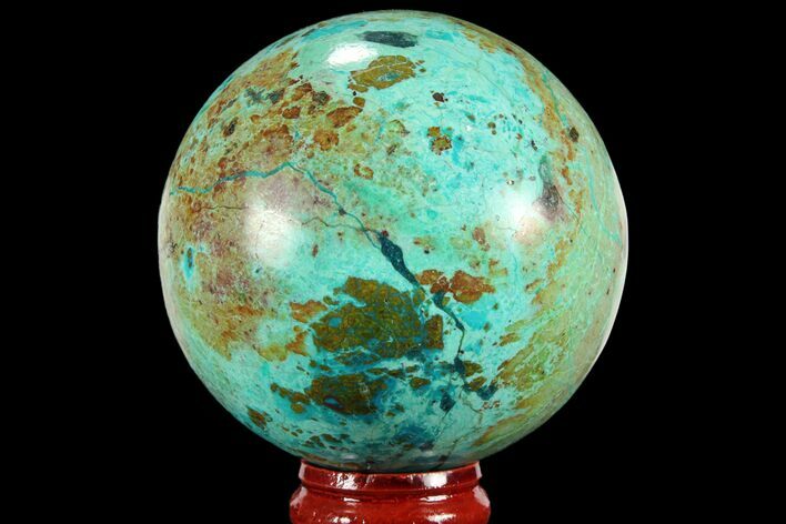 Polished Chrysocolla Sphere - Peru #95660